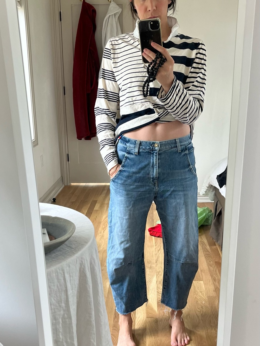 Nili Lotan Blue Relaxed Wide-Leg Jeans - Picture 3 of 7